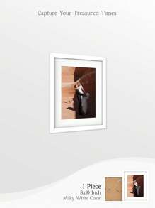 1pc Classic - Style Picture Frame In 5 Sizes (12x16, 11x14, 8x10, 5x7, 4x6 Inches) And 3 Elegant Colors (Matte Black, Milky White, Light Brown Wood - Toned) - Ideal For Living Room, Bedroom & Study Decor - Multicolor - View 17