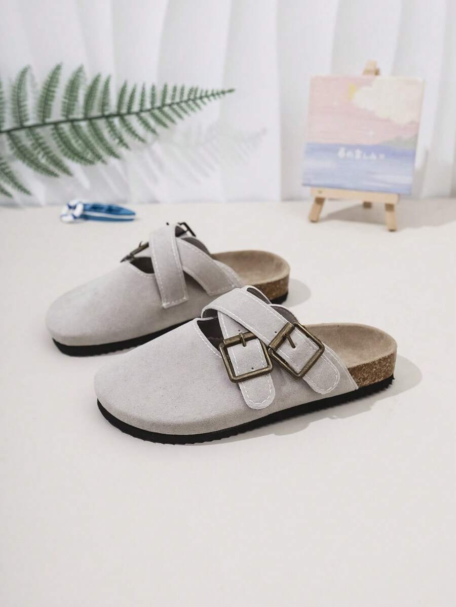 儿童时尚简约交叉带前带凉鞋，夏季