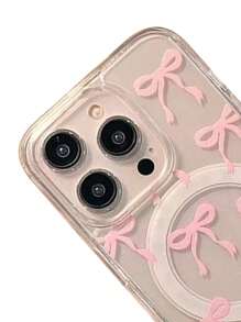 蝴蝶结亲肤磁吸手机壳，兼容 17 Pro Max/16/15/14/13/12/11、S25U、S24U、S23U、A16、A15、A35、A36，保护套 - 粉色 - 查看 6