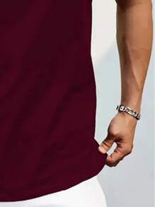 Driftmere Áo ba lỗ cổ tròn in họa tiết núi mùa hè cho nam - Màu Đỏ Sâu - Xem 4