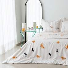 Complete Sheet Set 200 Thread Count Single Double Queen King Jazz Printed Pattern - 小狗 - 查看 6