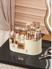 360° Rotating Dustproof Makeup Organizer: Multi-Functional Cosmetic Storage Carousel For Lipstick, Eyeshadow Brushes & Makeup Tools | Vanity Table Desktop Rotating Holder, Large Capacity Beauty Storage Box With Anti-Dust Design,For Holiday Beach, Bathroom Collection, Bedroom Collection, Large Capacity