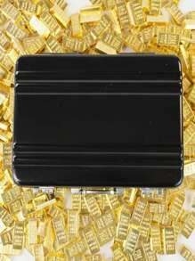 60 件微型金银套装，配有正宗黑色金属手提箱、生动的存钱罐模型、可打开的手提箱设计、收藏品展示套件，是母亲节的最佳礼物 - 彩色 - 查看 8