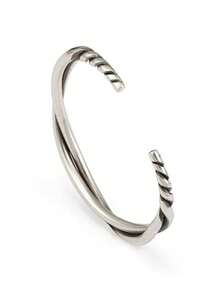 1pc Retro Minimalist Metal Geometric Open Bangle Bracelet, Suitable For Men's Daily Wear