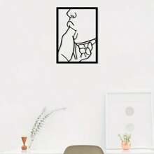 1pc Fashionable Metal Abstract Line Wall Art - Modern Minimalist Decor, Rust-Resistant Hanging, Enhances Interior, Ideal For Room Decoration