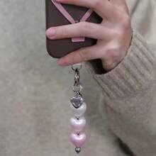 New Colorful Heart-Shaped Chain Pendant Multi-Purpose Bag Charm Phone Decor Car Key Chain Accessory Y2K Accessories - Multicolor - View 4