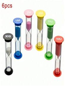 6pcs Timer Set, 30 Second, 1, 2, 3, 4, 5, 10 Minute Timers, Creative Desktop Toy Gift, Suitable For Teenagers, Time Management And Stress Relief (Random Color) Timer, Pressure Ball, Calm Corner Holiday Gift, Birthday Gift - Multicolor - View 1