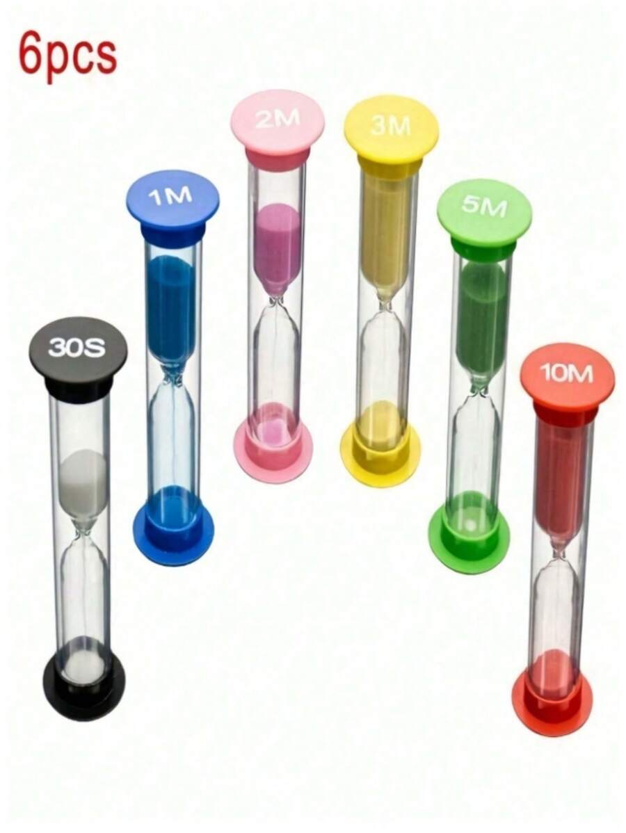 6pcs Timer Set, 30 Second, 1, 2, 3, 4, 5, 10 Minute Timers, Creative Desktop Toy Gift, Suitable For Teenagers, Time Management And Stress Relief (Random Color) Timer, Pressure Ball, Calm Corner Holiday Gift, Birthday Gift - Multicolor - View 1