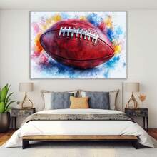 Sports Wall Decor Boys Teenager Room Sports Decor Basketball Soccer Football Baseball Painting Prints, Football Sport Canvas Wall Art Paintings Pictures Print Artwork For Home Office Kids Boys Room Decor - Sports Poster - Blue - View 4