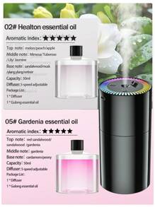 1 porta USB adequada para umidificador de aromaterapia Pruk Color em quartos, salas de estar, escritórios e carros - melhora o ambiente e a qualidade do ar por meio de luzes LED e névoa calmante Máquina de aromaterapia inteligente montada em carro