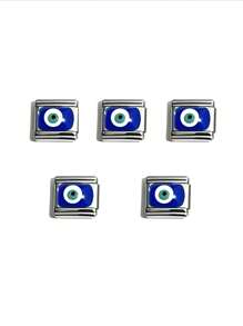 5个9*10mm不锈钢方形眼形模块化手链链节，焊接嵌入式，不易脱落，DIY手工手链配件，创意珠宝工艺材料 - Eye Modular Bracelet - 查看 8