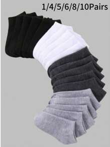 1/4/5/6/8/10 Pairs Thick Women's Winter Socks, Fashionable, Casual, Comfortable, Breathable, Odor Proof, Outdoor Sports, Running, Fitness, Compression Knee Socks, Black And White High Tube Socks For Business And Leisure Vacations - Multicolor - View 2