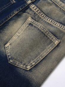 Distressed jeansshorts för tonårspojkar, moderiktiga - Mediumtvätt - Visa 7