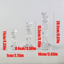 طقم قوائم الشموع الزجاجية البسيطة إما 2 أو 6 قطع مزودة بتصميم مخروطي- ديكور أنيق للأعراس والمهرجانات والمنازل، شفاف - شفاف - مشاهدة 10