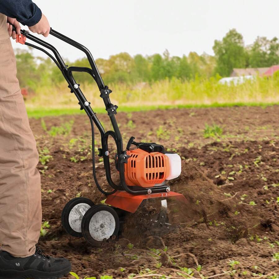 Tiller Cultivator, Garden Cultivator, Tiller With 4 Steel Adjustable Front Tines For Lawn, Garden And Field Cultivation - 43CC 2-stroke - View 1