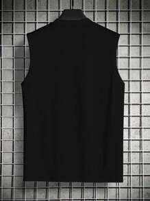 Men's Summer Casual Mountain Print Round Neck Tank Top