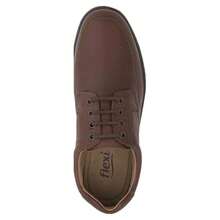 zapato casual de piel derby para hombre color: cafe con  Horma: redonda - Cafetería - Ver 3