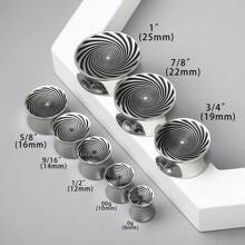 2PCS Fashion Round Vortex Ear Gauges Tunnels 316 Stainless Steel Plugs Women Piercing Body Jewelry Hypoallergenic New