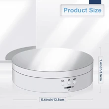 Hicarer Rotating Display Stand 360 Degree Motorized Turntable Stand With USB Power Cable For Photography Products And Shows, Black (PVC-No Batteries Included) Gifts Birthday Graduation