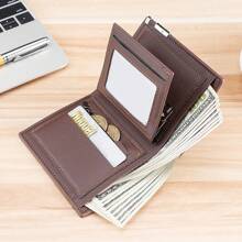 Customized Couple Name Wallet, Men's Wallet, Short Business Wallet, Iron Edge Wallet, Coin Purse, Gift For Boyfriend, Husband Or Father,Valentine's Day, Anniversary, Father's Day Gift - Brown - View 3