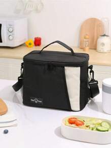 1 pacote de lancheiras isoladas multicoloridas para homens e mulheres - lancheira reutilizável para escritório, trabalho, escola, piquenique, praia - à prova de vazamentos, bolsa para freezer com alça de ombro ajustável, grande capacidade, multifuncional, adequada para atividades ao ar livre, bolsa com blocos de cores, bolsa com blocos de cores, bolsa de duas cores, bolsa para lancheira, recipiente para almoço, piquenique, trabalho, escritório, viagem, acampamento, férias, escola, praia, estudantes para meninos e meninas, trabalhadores, bolsa para piquenique, mulheres