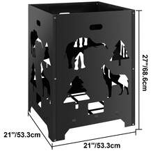 Burn Barrel, 21x21x27 Inch Burn Cage, Carbon Steel Cage Incinerator, Incinerator Barrel With Lid And Handle For Outdoors - 21 X 21 X 27 Inches - View 9