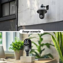 Cámara de seguridad con bombilla inalámbrica 1080P inalámbrica panorámica de 360 grados cámara de monitoreo de bombilla para el hogar de alta definición inteligente 1080P cámara de monitoreo de mascotas WiFi de alta definición, función de detección de movimiento de visión nocturna de audio bidireccional control de aplicación - Multicolor - Ver 6