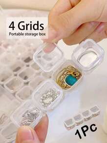 1个大容量首饰盒，首饰收纳盒，便携式首饰盒，可拆卸首饰盒，便携式拉链旅行首饰盒，迷你便携式首饰盒，多功能首饰展示盒，PU皮革化妆盒，北欧简约首饰盒，旅行和居家首饰盒，情人节、妇女节、圣诞节、感恩节最佳礼物，适合节日、海滩、浴室、卧室等场所，大容量 - 彩色 - 查看 16