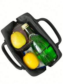 1 件沙丁鱼印花牛津布便当午餐袋、保温午餐袋、便携式午餐袋 - 彩色 - 查看 6