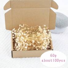 1 boîte de fleurs séchées naturelles, fleurs séchées conservées d'hortensia, paquet de matériel de DIY de fleurs éternelles, paquet de matériel de fleurs séchées par haleine de bébé, matériel végétal de haute qualité pour l'artisanat de DIY, décoration, non électrique, sans plumes