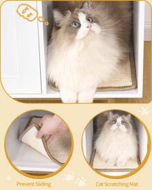 Hzuaneri Cat Litter Box Enclosure, Hidden Litter Box Furniture, Wooden Pet House Side End Table, Storage Cabinet Bench For Living Room, Bedroom, 31.5 X 19.7 X 23.9 Inches
