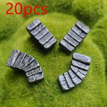 20pcs Rustic Resin Fairy Garden Stairs, Nature-Themed Outdoor Miniature Staircase Decor For Fairy Tale Gardens, New Year'S Day, Floor Mount, No Battery Required