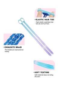 2 piezas Accesorios de fantasía para el cabello de niños, extensiones de cola de caballo trenzada para clip, decoración del cabello para niñas, accesorios para el día del cabello loco - 2 piezas de cola de caballo - Ver 2