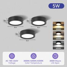 Luz empotrada para techo, Foco LED para decoración del hogar, Foco moderno para sala de estar, dormitorio, pasillo, baño, gabinete de cocina, tienda, hotel. Disponible en negro/blanco/dorado, en blanco cálido/neutro/frío, en 5W/10W/15W/25W. - Downlight de montaje en superficie - Ver 80