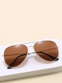 2pcs Fashionable Unisex Eyeglasses, Multi-Color Pilot Aviator Metal Frame Eyeglasses
