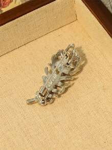 Yuan Shuo 1 件简约韩式水钻蓝宝石羽毛设计翻领别针，适合男士西装