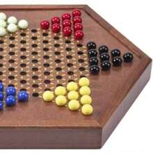 Luxury Wooden Chinese Checkers Game Set, Hexagonal Gameboard With Storage Drawer, Classic Family Strategic Board Game, Portable Tabletop Chess Game, Retro Jumping Pieces, Homestyle Version - 1PC Set With Acrylic Beads - View 8