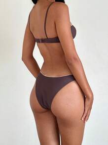 Women's 2 Piece Swimsuit Fashion Lace Trim Bow Bikini Set Summer Two Piece Bathing Suit