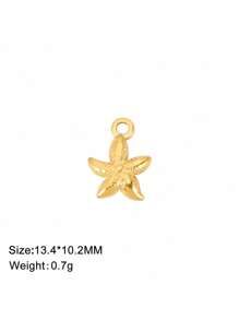 1 peça de aço inoxidável bonito mini sol e estrela do mar pingente, faça você mesmo jóias fazendo acessório para pulseira, colar, brincos