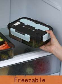 1pc Convenient Compartmentalized Lunch Box Work Student Bento Box Outdoor Travel Microwave Heated Box With Lid Lunch Box
