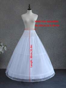 Damen Krinolinen Petticoat A-Linie mit 2 Reifen, langer Unterrock für Brautballkleid, Krinoline