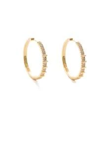 Fashionable Exquisite Sparkling Cubic Zirconia Bamboo Pattern Copper Earrings, Elegant Women's Party Jewelry - Geometric Earrings - View 5