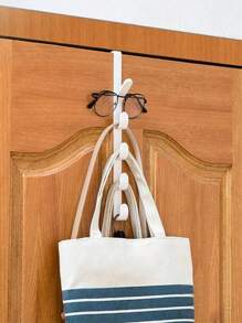 3/1pc Bedroom Door Hanger, Clothes Hanging Rack, Over The DoorPlastic Home Storage, Organization Hooks, Purse Holder For Bags Rails