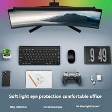 Barra de luz RGB para monitor, fuente de luz LED dual, temperatura de color ajustable con mezcla de luz cálida y fría - Pantalla curva 45cm - Ver 3