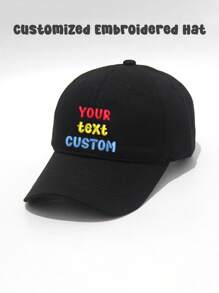 1 Set Customized Multi-Color English Letter Embroidered Men's And Women's Sun Hats ,Put Any Face On Hats, Personalized Duckbill Caps With Photos And Fun Customized Baseball Caps - Burgundy - View 2