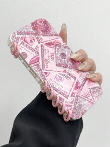 Handyhülle mit Dollarmotiv in Pink, 1 Stück, kompatibel mit Apple 11/12/13/14/15/16 Pro Max, Galaxy A05/A15/A25/A35/A53/A54/A55/S23/S24 Ultra