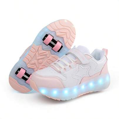 LED Flashing Comfortable Inline Skates, Quick Gliding Roller Skates, Detachable Wheeled Casual Sports Shoes, Ideal Holiday Gift