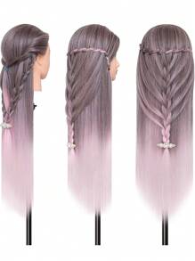 Cabeza de maniquí para prácticas de cosmetología, muñeca para entrenamiento de peinados, trenzados y peluquería