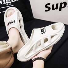 男士防滑耐磨加厚EVA增高拖鞋春夏新款休闲运动款适合室内/户外及海滩 - 白色 - 查看 2