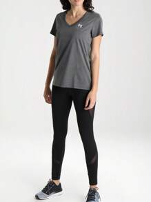 Women's Summer Casual Sweetheart Neck Basic Tee Shirt For Fitness, Running, Yoga, Outdoor, Short Sleeve Butterfly Print T-Shirt, Sports & Leisure